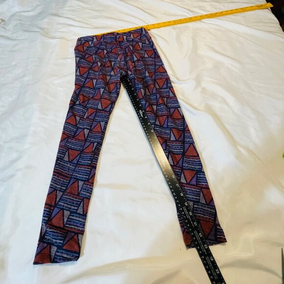 Lularoe Geometric Print Leggings One Size Polyester Spandex Blend - Picture 5 of 7